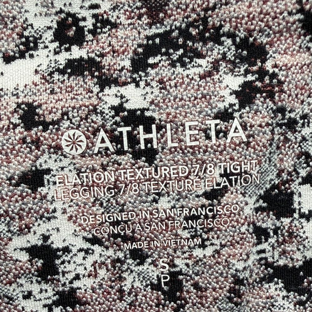 Athleta Elation Textured 7/8 Tights | Meadow Decadent Chocolate | Size Small - Picture 7 of 12
